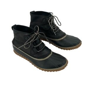 Sorel Out N About Womens Black Duck Boots Leather‎ Waterproof NL2133-012 Size 8